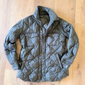 Women's XS Quilted Puffer Jacket in Olive Green